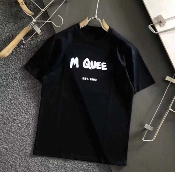 

men's t-shirts designer mens t shirt men's tshirt embroidered badge womens designer clothes mcqueen shirt size s/m//xl/xxl/xxxl/x, White;black