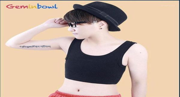 

geminbowl sport cosplay les pullover tank short bustiers chest binder tomboy cotton undershirt with elastic band124192805170, White;black