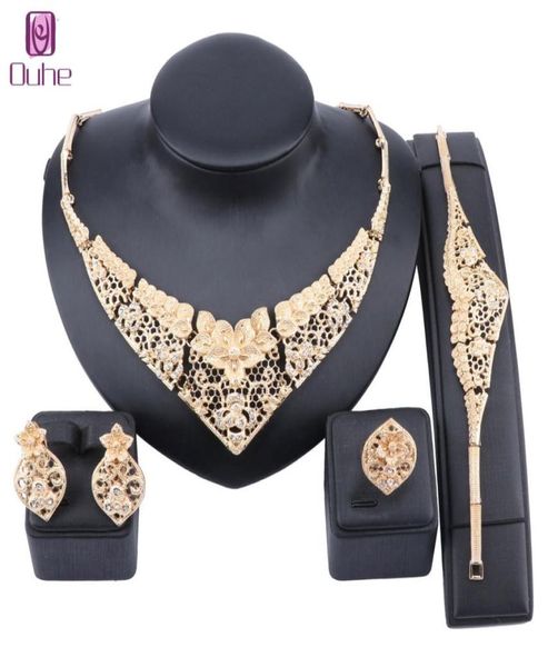

dubai gold color accessories crystal jewelry set fashion african beads jewelry sets women costume brand statement jewelry6411663, Slivery;golden