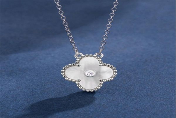

s925 silver fashion classic 18k gold 4four leaf clover necklace pendant chain with diamaonds for womengirls valentine039s mot5300011