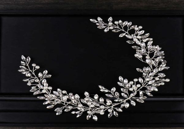 

tiaras ailibride pearl crystal headband wedding hair vine tiara headband bridal headpiece bride hair jewelry wedding hair accessor3872499, White;golden
