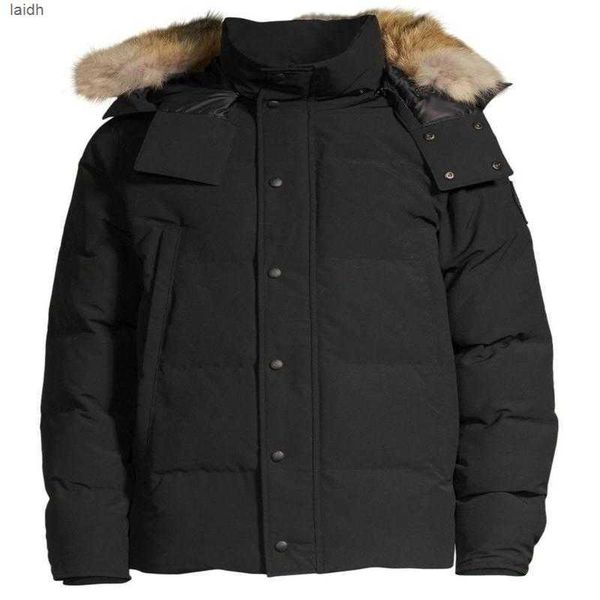 

designer mens down homme jassen outdoor winter parka big fur hooded outerwear chaquetas manteau jacket coat hiver doudoune canadamxu3, Black
