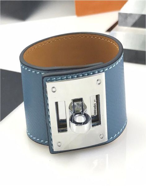 

new jewelry cuff bracelet for woman stainless steel real leather bangles fashion h letter bracelets gold bangles brand jewelry for6528391, Black