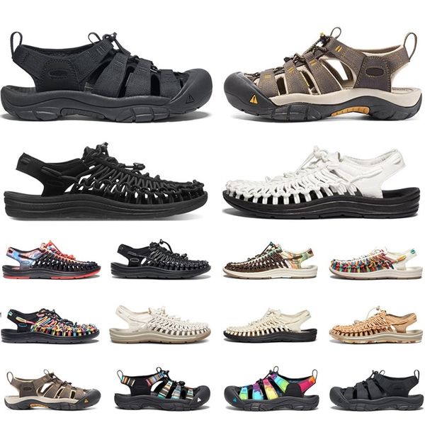 

keens uneek mens womens designer sandals footwear slippers slide outdoor shoes fashion summer outside walking canvas newport h2 hiking shoe, Black