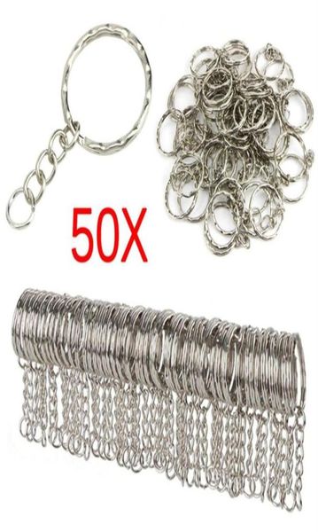 

500pcs 25mm polished silver color keyring keychain split ring with short chain key rings women men diy key chains accessories29421589690, Slivery;golden