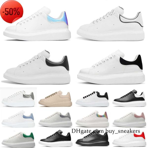 

gner casual shoes leather lace up men fashion platform white black mens womens luxury velvet suede alexander mc queen fashionable oversizeds, Gray