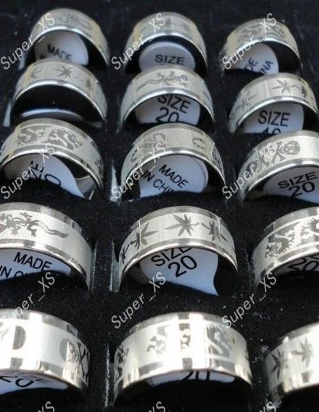 

whole lots jewelry fashion pattern stainless steel rings for women men bulk lots lr0817070719, Golden;silver