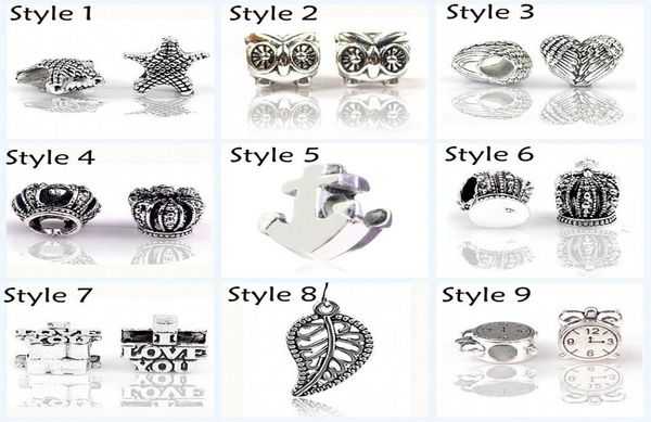 

hywo multitype selection 925 sterling silver beads watch love crown for women gift diy jewelry bracelet pendant bijoux femme whol9170919, Black