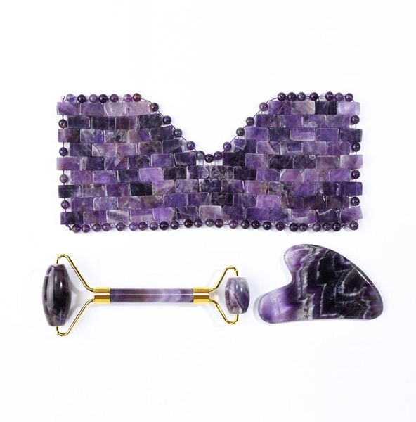 

jade natural facial quartz eye mask roller massager gua sha board set for black circle skin health care face massagers9205288