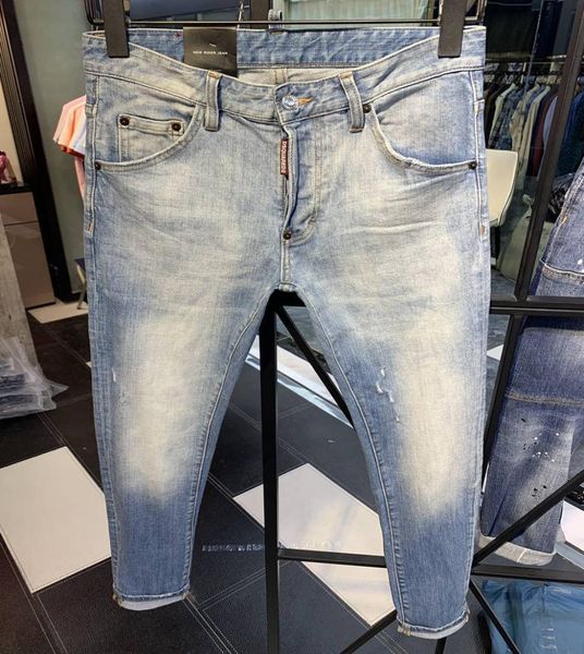 

mens jeans denim jean black ripped pants pour hommes men s italy fashion biker motorcycle rock revival jeans high q3g459287903, Blue