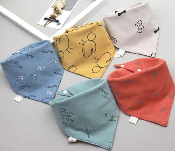 

baby bibs triangle double cotton bibs 5 pieceslot cartoon print saliva towel baby boys girls feeding apron cotton bandana bibs6308525
