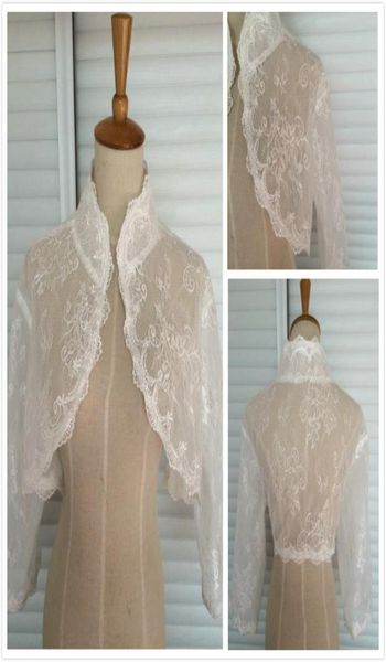 

wedding bridal wraps jackets with illusion 34 long sleeves custom wedding bolero wraps 8321558, White