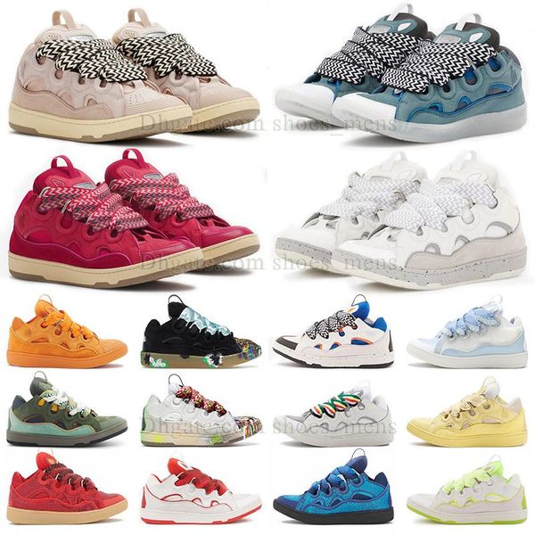 

casual shoes mesh weave lace up pink watermelon grey white anthracite leather platform shoe mens womens embossed calfskin nappa classic shoe, Black