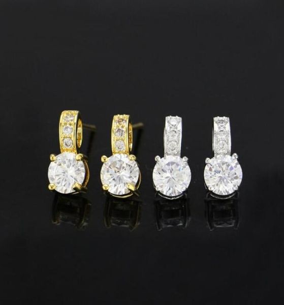 

hip hop diamond ear studs men women zircon earrings jewelry gold silver mens diamonds earrings gifts for bf 5061464, Golden