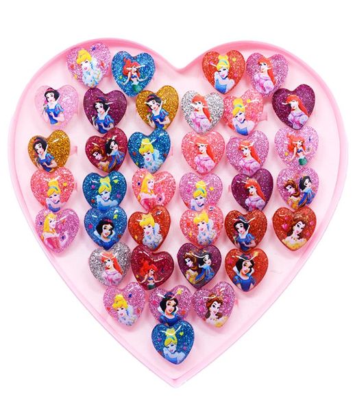 

20pcs cartoon snow children baby rings fruit animal for girls kids adjustable rings pretend play party6748765, Silver