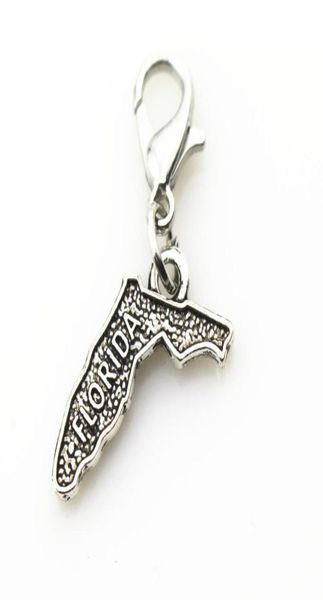 

50pcs selling lobster clasp metal alloy florida dangle charms for floating pendant lockets diy jewelry bracelet charms4691420, Bronze;silver