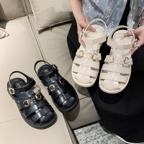 

sandals women's casual trend platform low heel elegant beach fashion gladiator weave comfort 35-40 for girls party shoes, Black