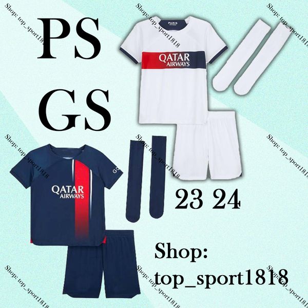 

kids 22 23 24 paris mbappe #7 football shirt hakimi 30 10 fans players 4th 2023 2024 stadium psgs mayos de football shirt marquinhos verrati, Black