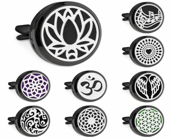 

lotus flower angel wing 30mm black color car diffuser locket vent clip freshener essential oil aromatherapy perfume locket 10pcs p1268725, Silver