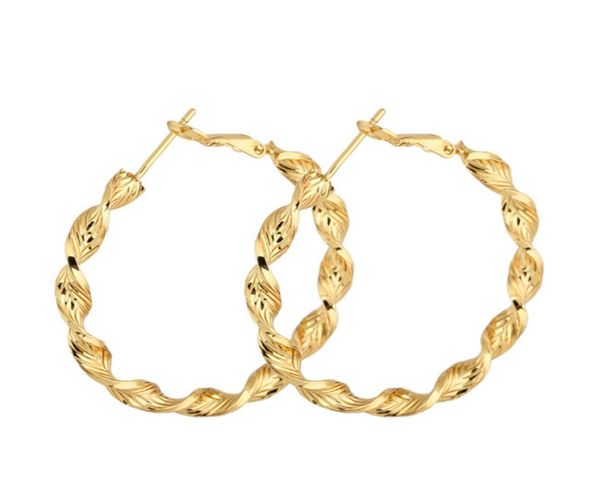 

18k yellow gold plated earrings hoops for party wedding charming ear hoops for girls women er9598925737, Golden;silver