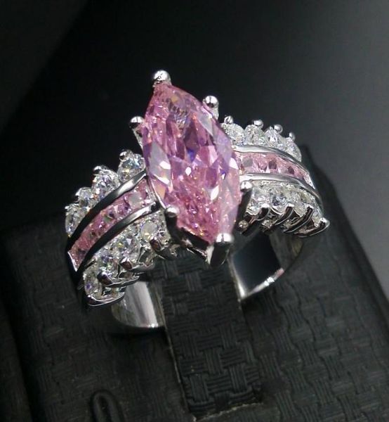 

sz 5678910 engagement luxury jewellery pink sapphire 925 sterling silver filled wedding diamonique simulated diamond women ri7146149