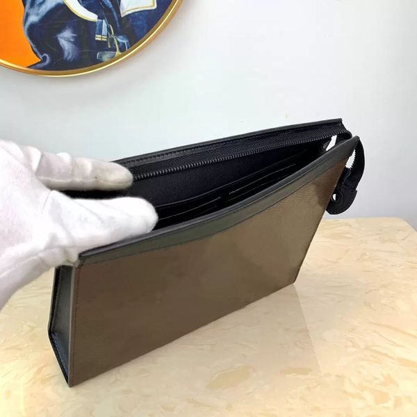 

2023 luxury designer clutch bags toiletry pouch handbags purses men women leather handbag shoulder bag wallets card holder chain key pouchs, Black;red