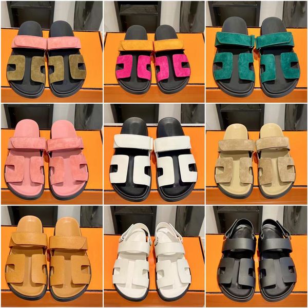 

womens designer sandal platform sandals men slides thick bottom flip flops summer flat shoes casual beach sandale genuine leather with box, Black