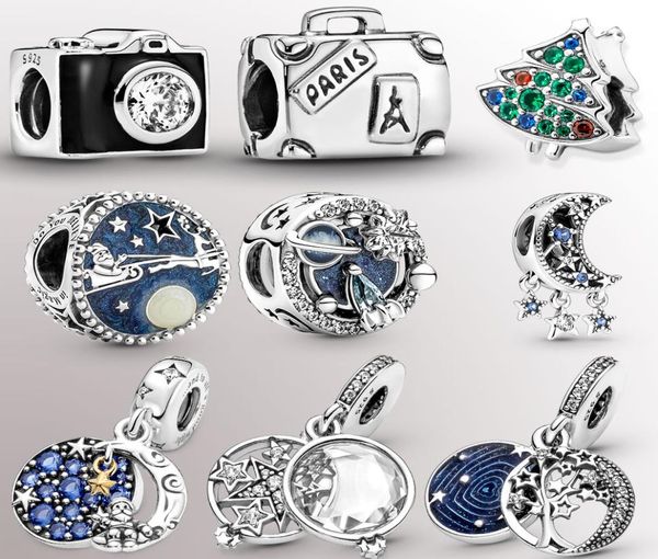 

new 925 sterling silver charm starry sky charm christmas tree fit original braceletfor women gift8546483, Black