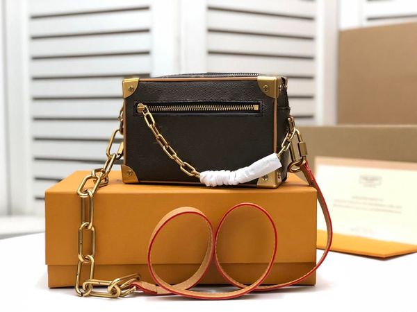 

2023 designer luxury bag design billetera de diseador zipper wallet womans s classic mini soft trunk chains genuine leather fashion women&#0, Black;red
