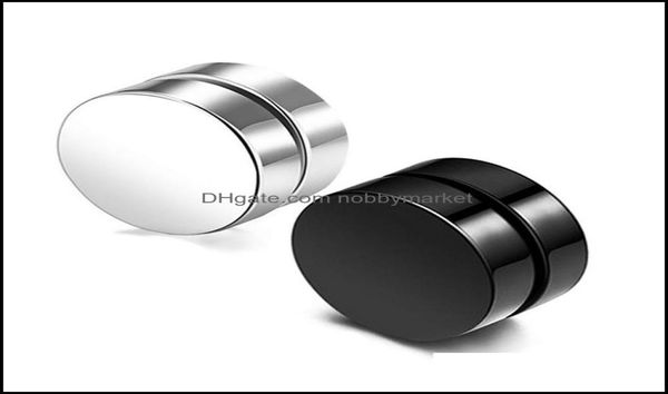 

stud earrings jewelry stainless steel hypoallergenic magnetic for mens punk no pierced black clip on ear ring fashion titanium in 8256071, Golden;silver