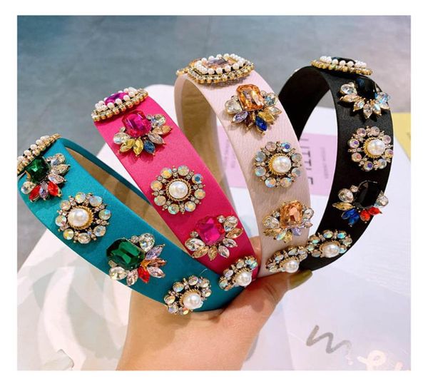 

boutique diamond girls hair sticks pearl kids headbands crystal girls designer headband rhinestone hair accessories for childrens 3020491, Slivery;white