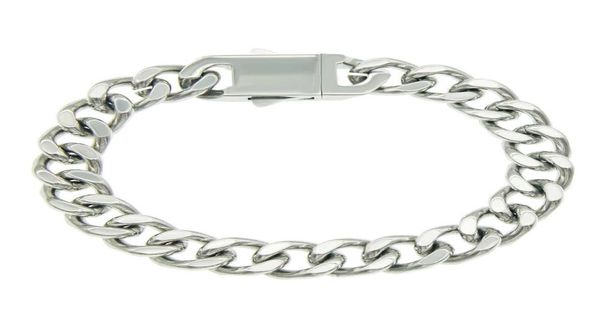 

mens bracelets womens link chains gold silver plated diamond stainless steel miami cuban chain men039s bracelet hip hop smooth 3372538, Black