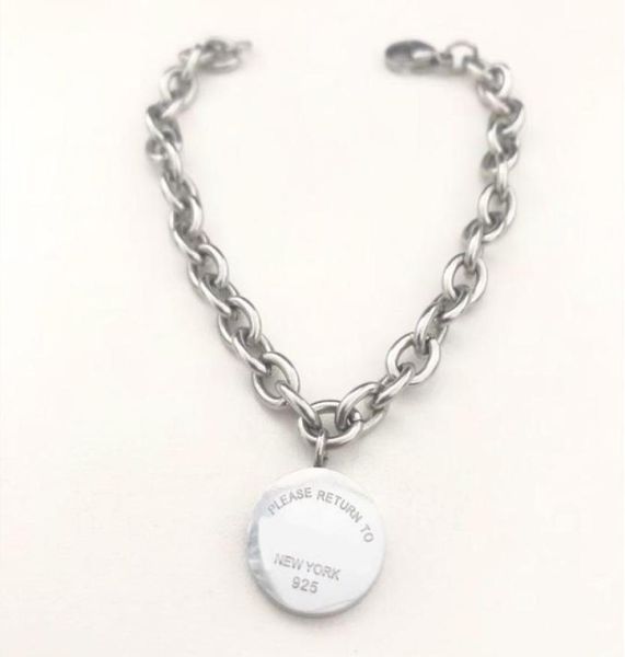 

couple heart round bracelets women stainless steel chain on hand fashion jewelry valentine day gift for girlfriend accessories who6975799, Black