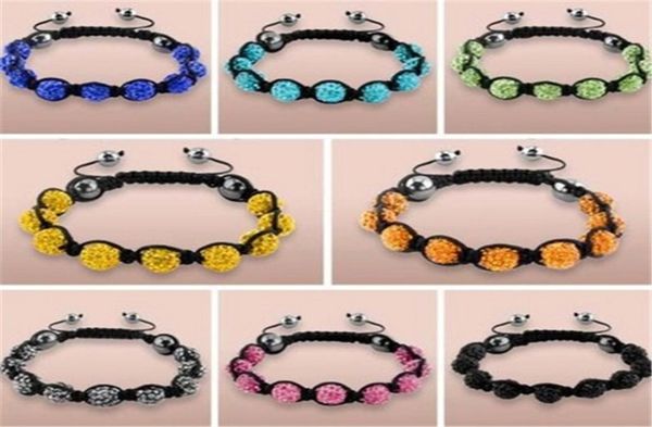 

the smoothest jewelry whole in the country 10mm 9 diamond drill ball woven bracelet soft clay mud ladies explosion5144835, Black
