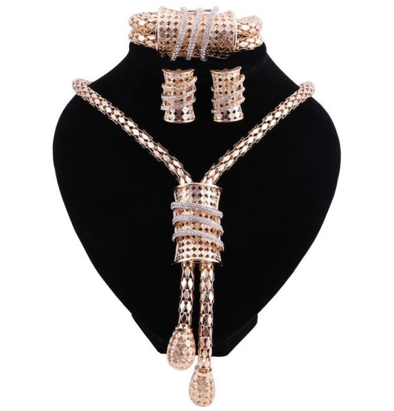 

new bridal jewelry set goldcolor crystal necklace earrings bracelet for indian women039s clothing jewelry sets gift6576647, Slivery;golden