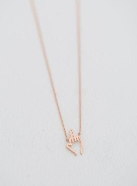 

fashionable finger pendant necklaces uncivilized gestures middle finger pendant necklaces originality style necklaces first gift f5053522, Silver