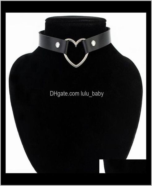 

fashion women punk gothic leather choker heart studded spike rivet buckle collar funky torques jewelry l5mh chokers bgc5k6780906, Golden;silver