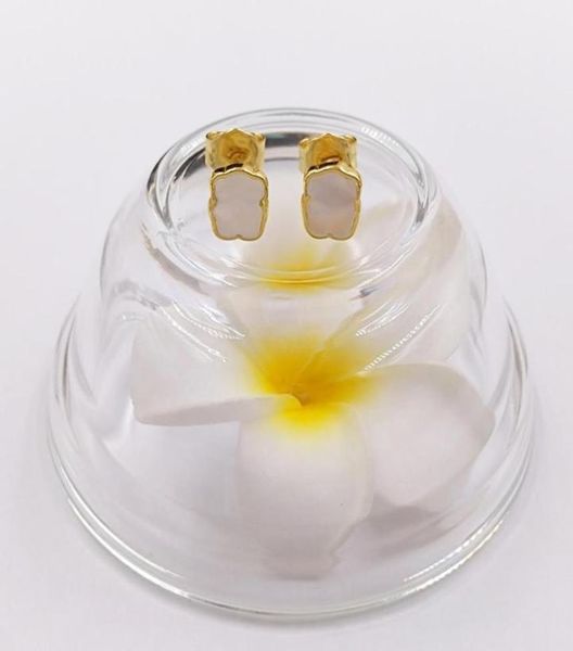 

gold and motherofpearl xxs bear earrings stud 925 sterling fits european jewelry style gift andy jewel 81278303032096194946958, Golden;silver