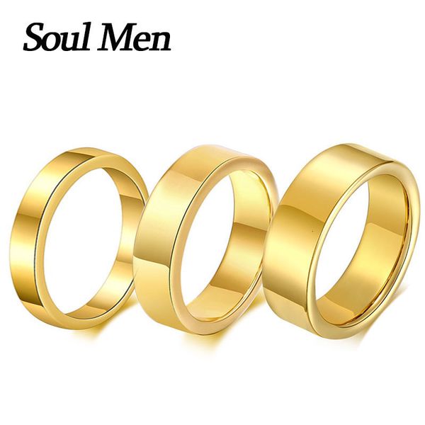 

wedding rings classic tungsten carbide rings for men women 4/6/8mm high polished gold color male anel alliance anniversary gifts 230717, Slivery;golden