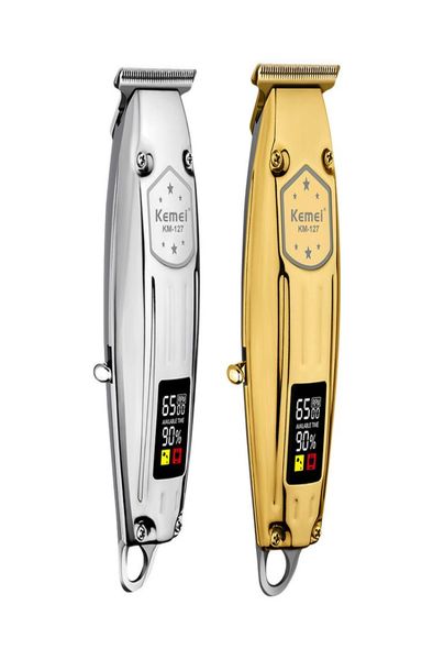 

rechargable hair trimmer kemei km127 lcd display 12w powerful motor barber haircut clipper hairdressing styling tools for men4090615