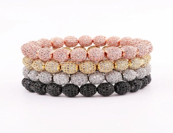 

punk style men women bracelet 10mm cz pave ball luxury elastic jewelry gift valentine039s day holiday christmas9143733, Golden;silver