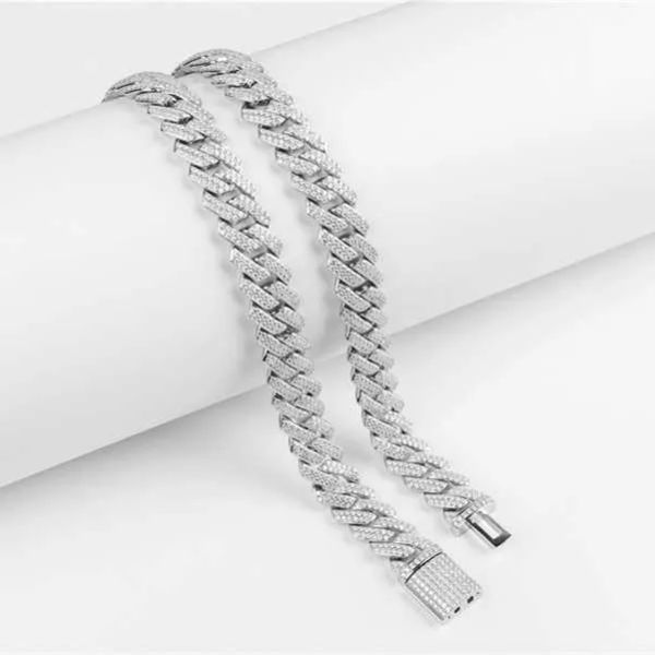 

jewelry factory iced out vvs diamond pass test 925 sterling silver necklace miami link moissanite cuban chain
