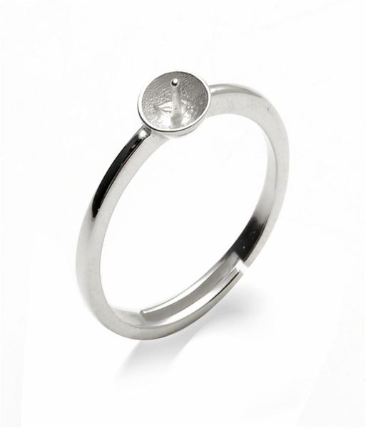 

simple ring jewelry findings sterling silver 925 stamped for diy making pearl ring mount 5 pieces6721580, Slivery;crystal