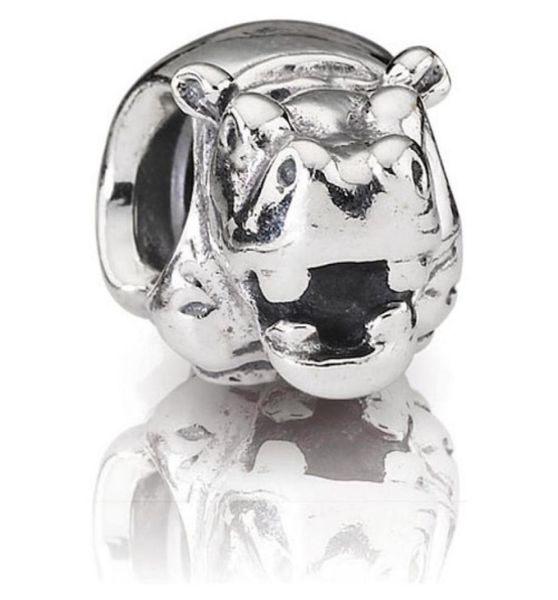 

andy jewel authentic 925 sterling silver beads charms hippo fits european style jewelry bracelets & necklace 7903346930409, Black