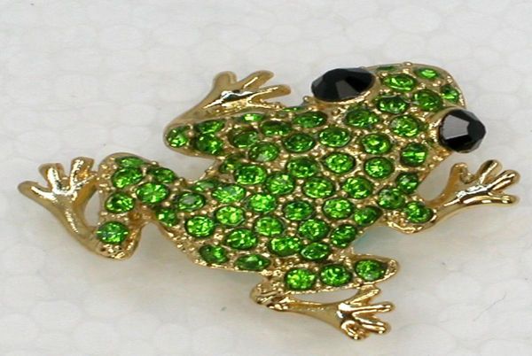 

whole crystal rhinestone small frog pin brooch fashion jewelry gift c7543719416, Gray