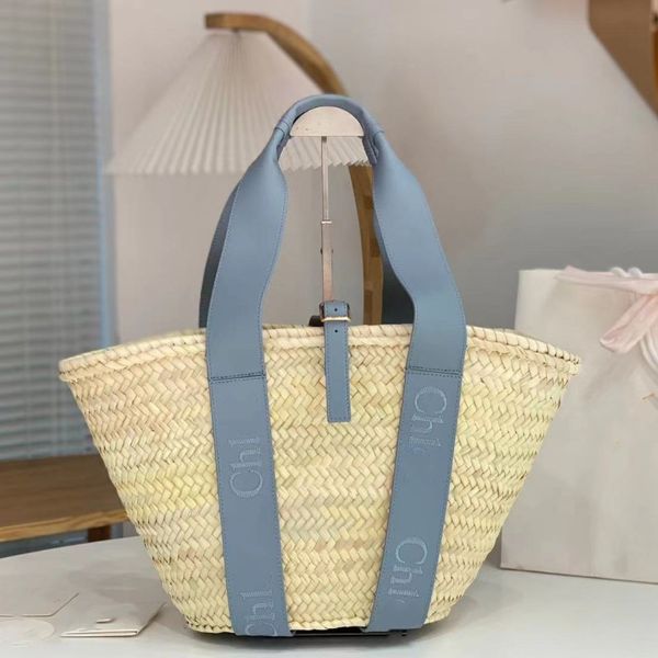 

designer straw beach tote summer 2023 shoulder straw shopping bags woman ophidia large knitting handbag basket pochette bucket crossbody