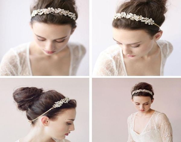 

beading pearls bridal headpiece headbands crystals tiaras new arrival sparkle bridal tiara hair crown rhinestones wedding accessor7579474, Silver