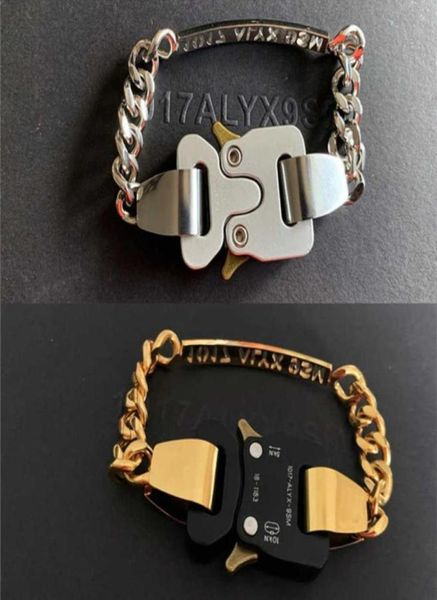 

golden 1017alyx9sm buckle bracelet men women 11 openwork letters hero charm chain titanium alyx bracelet q071770833459528268, Black