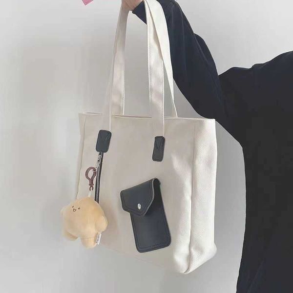 

canvas bag portable large capacity tote bag design sailing female college student class shoulder bag commuting handbag hot