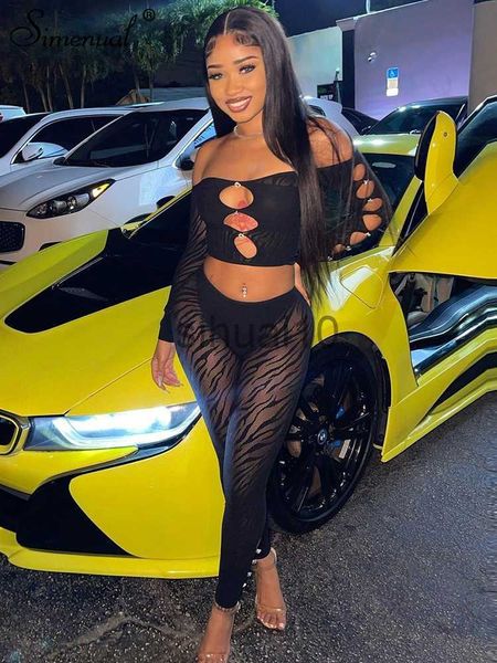 

women's two piece pants simenual mesh patchwork baddie 2 piece set strapless full sleeve t-shirt diamonds lings co-ord suits party club, White